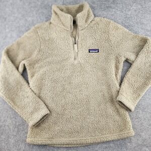 Patagonia Re-Tool Quarter Zip Sherpa Fleece Pullover Tan XS Womens Sweater